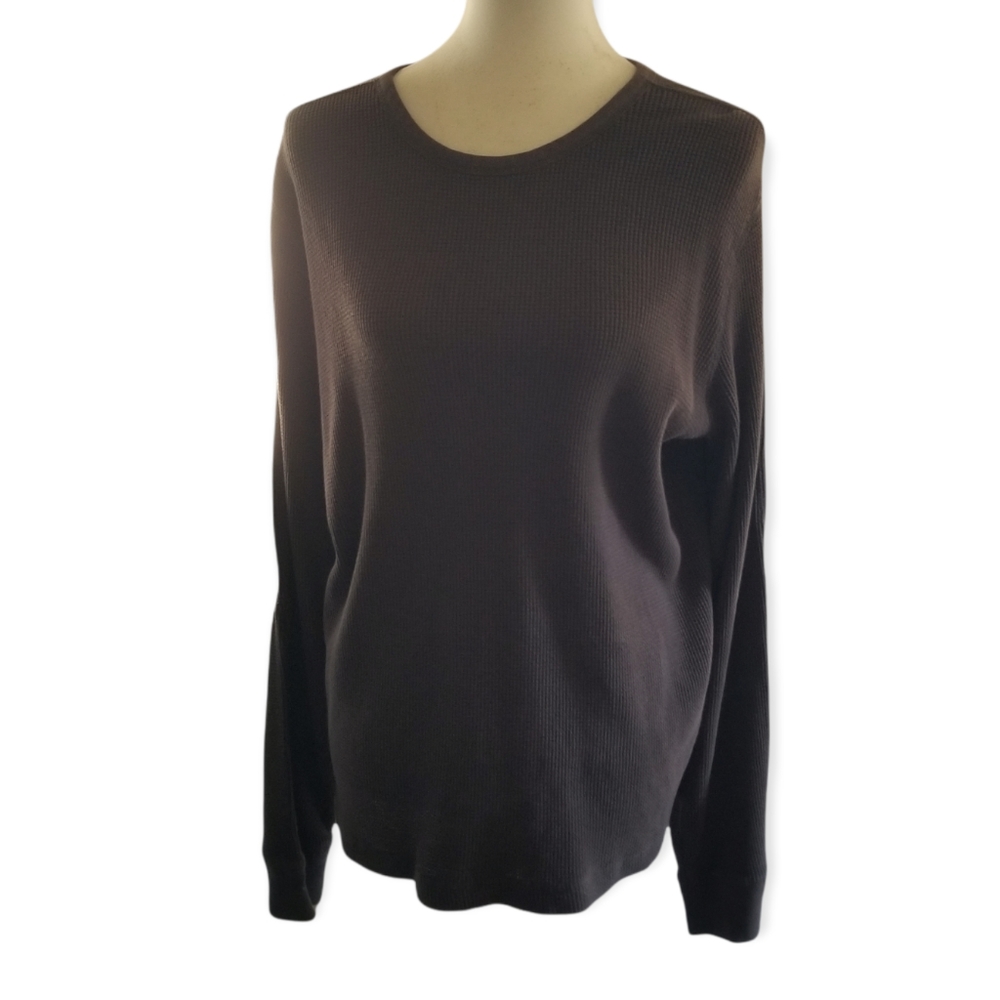 Men's Polo, by Ralph Lauren waffle weave pullover sweater in cocoa brown sz XL